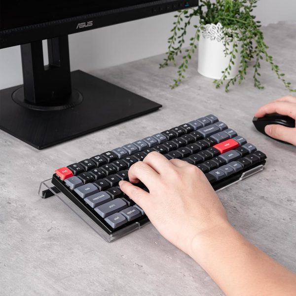 BOOMIBOO Clear Acrylic Tilted Computer Keyboard Holder for Ergonomic Typing, Keyboard Stand with Silicone Anti-Slip Strip,11.8 x 5.1 Inch Keyboard Tray for 78 Keys Keyboard - Image 5