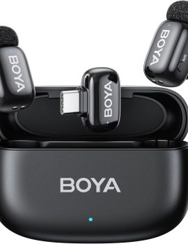 BOYA mini Wireless Lavalier Microphone for Android/Tablets/PC with USB C Plug,Noise Reduction,30H Battery Life with Charging Case,AI Voice Changer,Lapel Microphone Wireless for Video Recording Podcast