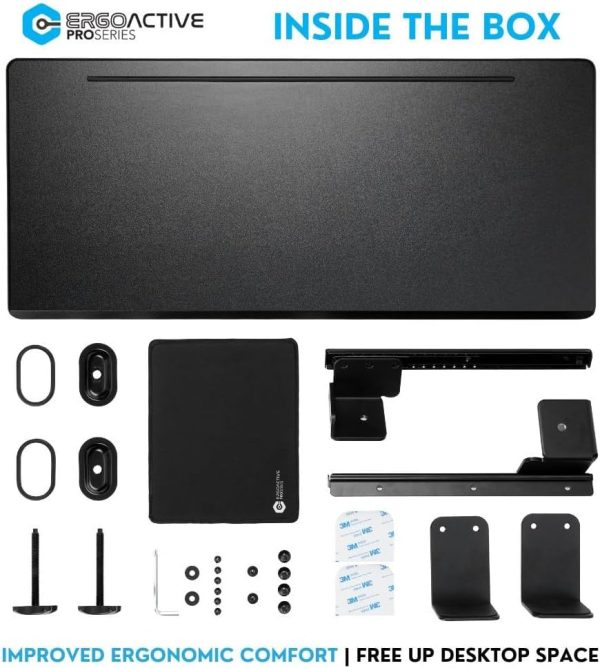 ErgoActive Wide Under Desk Slide Out Keyboard Tray with Clamp On Easy Installation, Fits Full Size Keyboard and Mouse, Under Desk Drawer (Wood Tray) - Image 5