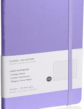 Lined Journal Notebook, (Mauve), 160 Pages, Medium 5.7 inches x 8 inches – 100 gsm Thick Paper, Hardcover