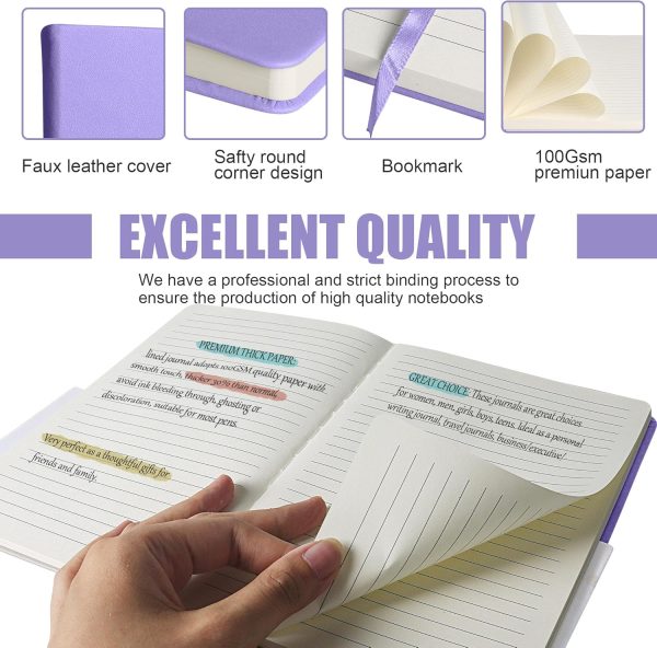 Lined Journal Notebook, (Mauve), 160 Pages, Medium 5.7 inches x 8 inches - 100 gsm Thick Paper, Hardcover - Image 3