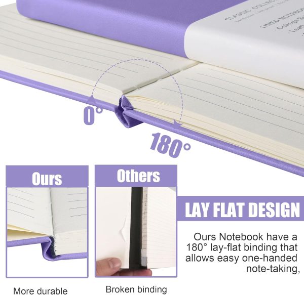 Lined Journal Notebook, (Mauve), 160 Pages, Medium 5.7 inches x 8 inches - 100 gsm Thick Paper, Hardcover - Image 4