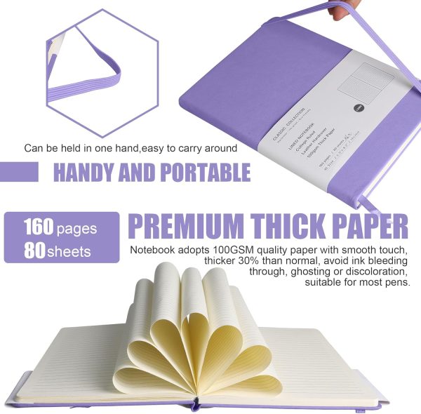 Lined Journal Notebook, (Mauve), 160 Pages, Medium 5.7 inches x 8 inches - 100 gsm Thick Paper, Hardcover - Image 5