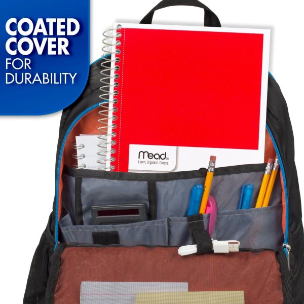 Mead Small Spiral Notebook, 3-Subject, College Ruled Paper, 9-1/2" x 5-1/2", 150 Sheets per Notebook, Color Will Vary, 1 Count (06900) - Image 7