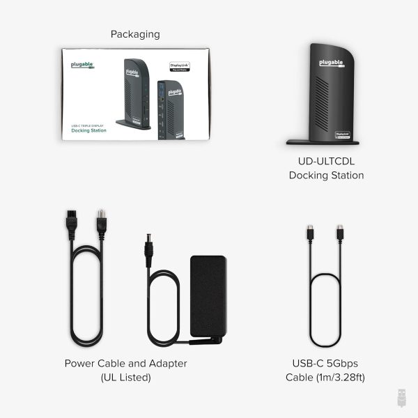 Plugable 13-in-1 USB-C Triple Monitor Docking Station, 100W Laptop Charging, DisplayLink Docking Station for Mac (Driver Req), Windows, Chrome (3 HDMI, 1 USB-C with 20W Charging, 4 USB, Ethernet, SD) - Image 8